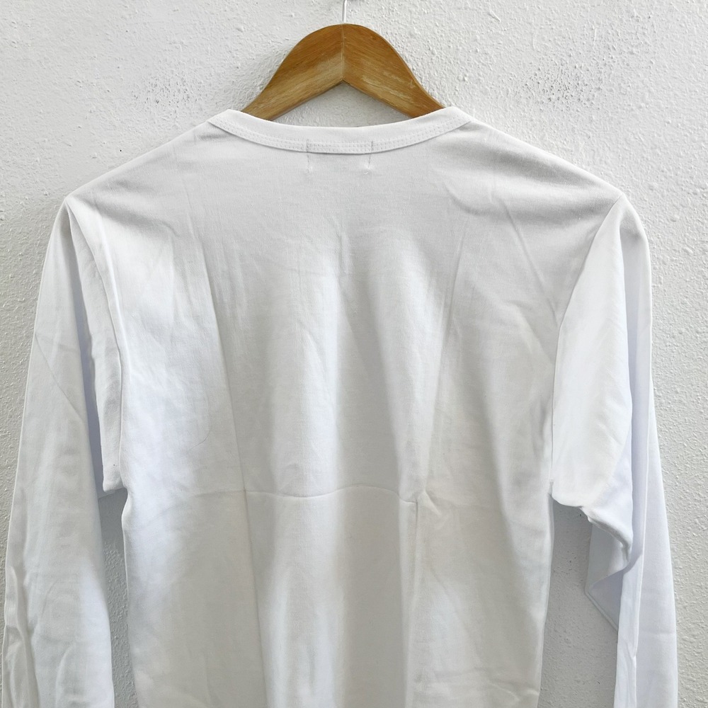 NWOT CHRYSANTEMUM Vintage Brand White 100% Combed Cotton Long Sleeve T‑Shirt - Picture 3 of 7
